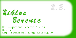 miklos berente business card